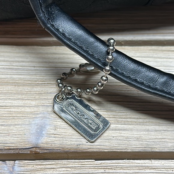 COACH modern C logo Shoulder Satchel Bag in Black - Picture 9 of 13